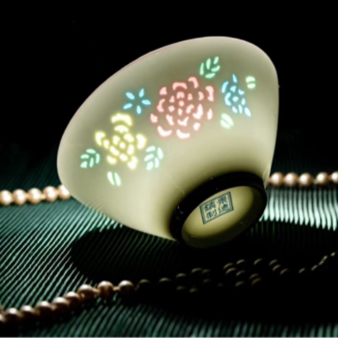 景德镇五彩玲珑牡丹餐具套装