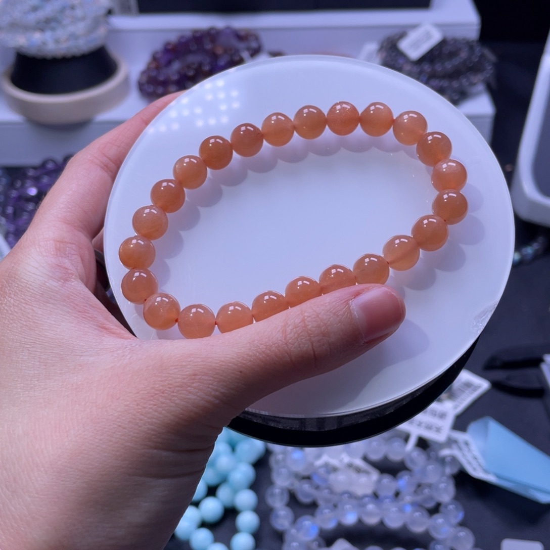 手链长石未镶嵌橙月光8.5m