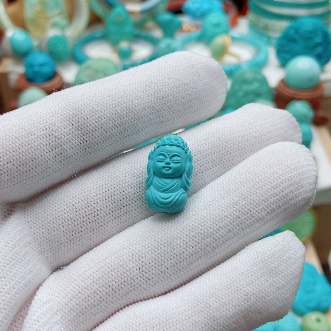 绿松石未镶嵌宝宝佛