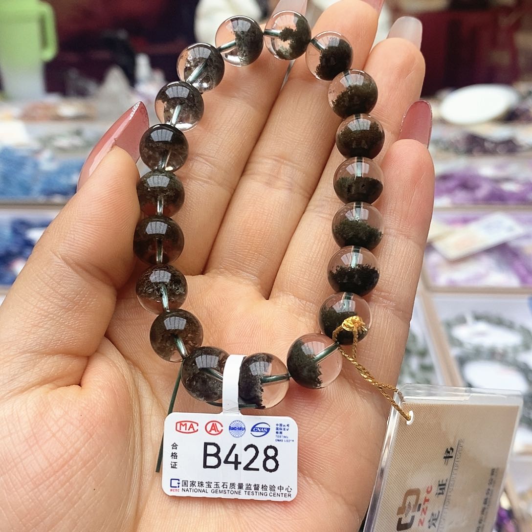 水晶手链未镶嵌B428绿幽灵10m+