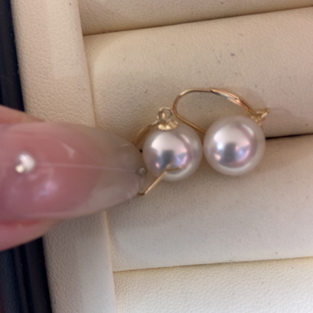 18K金镶嵌耳饰海水珍珠
