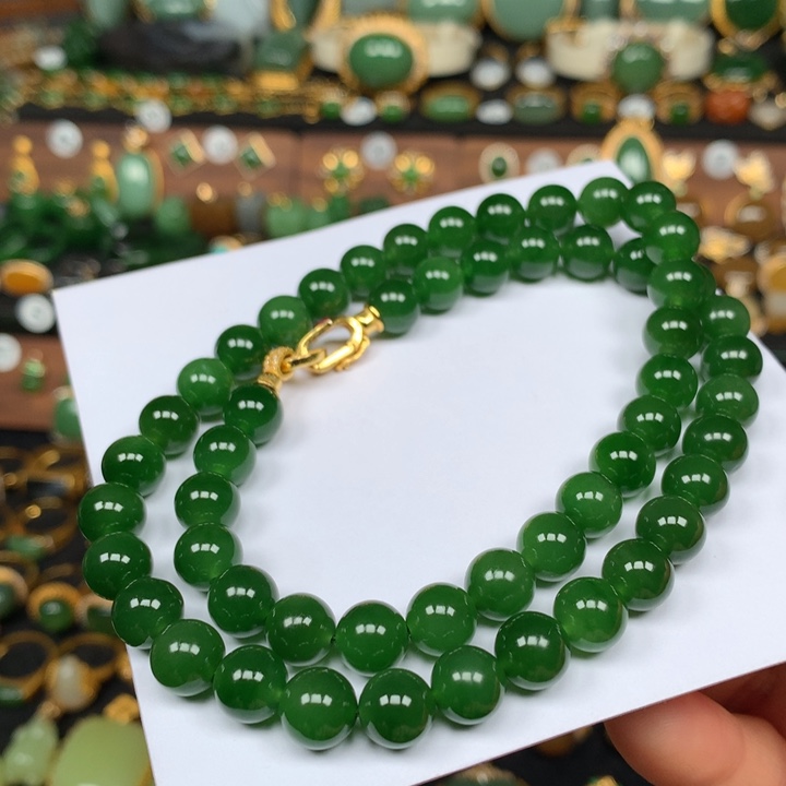 定制和田玉项链银S925镀金镶嵌