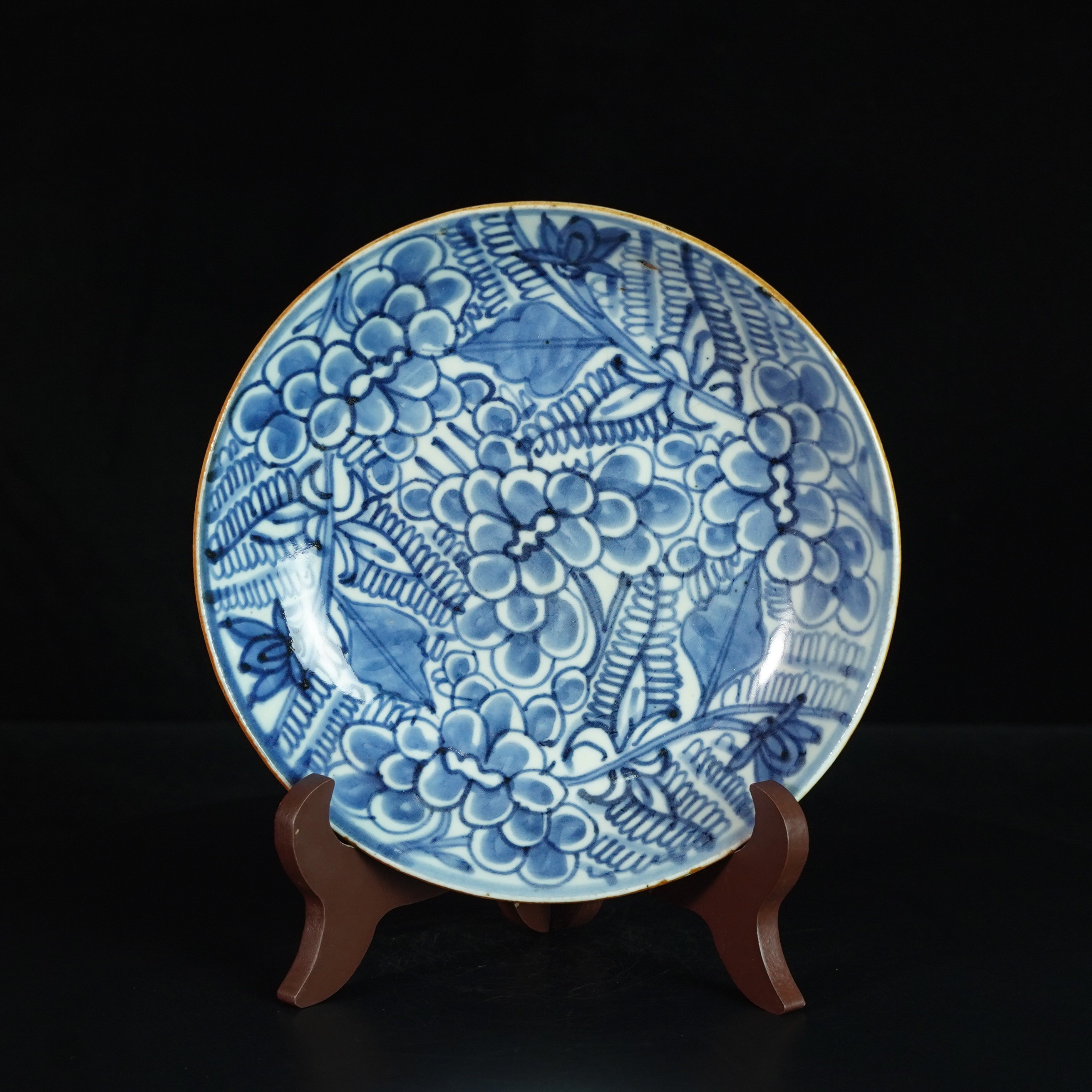 LABC250215015【十竹斋】清康熙青花花卉纹盘