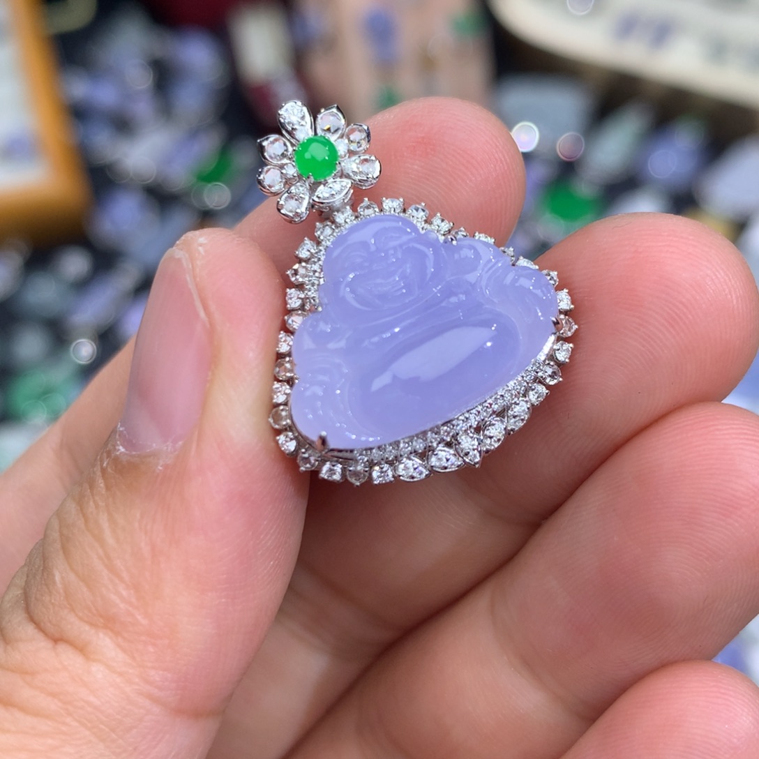 翡翠18K金镶嵌吊坠(不含链)签收后48小时鉴赏期