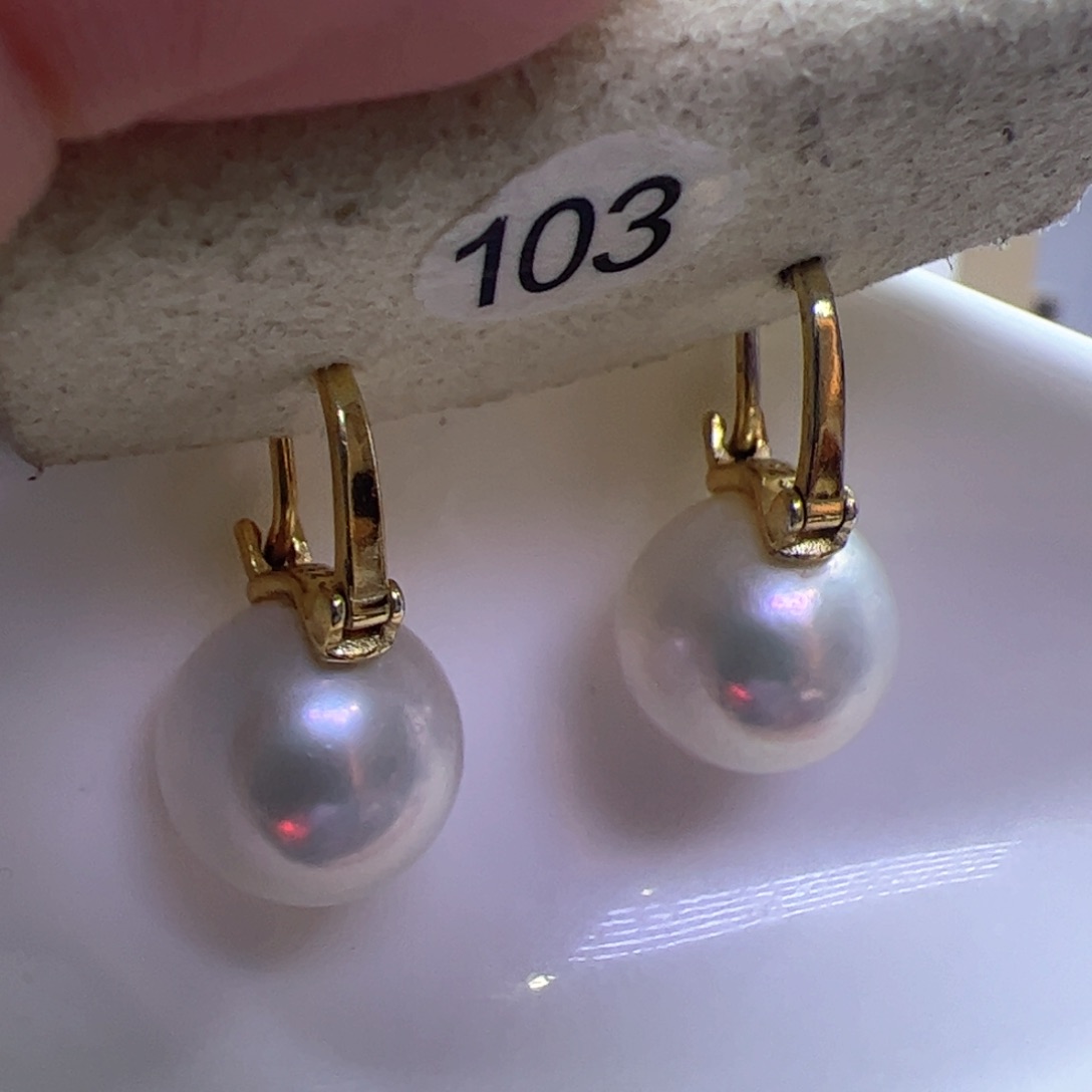 淡水珍珠耳饰银S925镶嵌