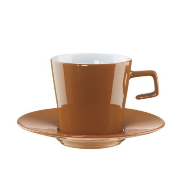 【AS家】250ML 栗子色杯碟 悬空把手
