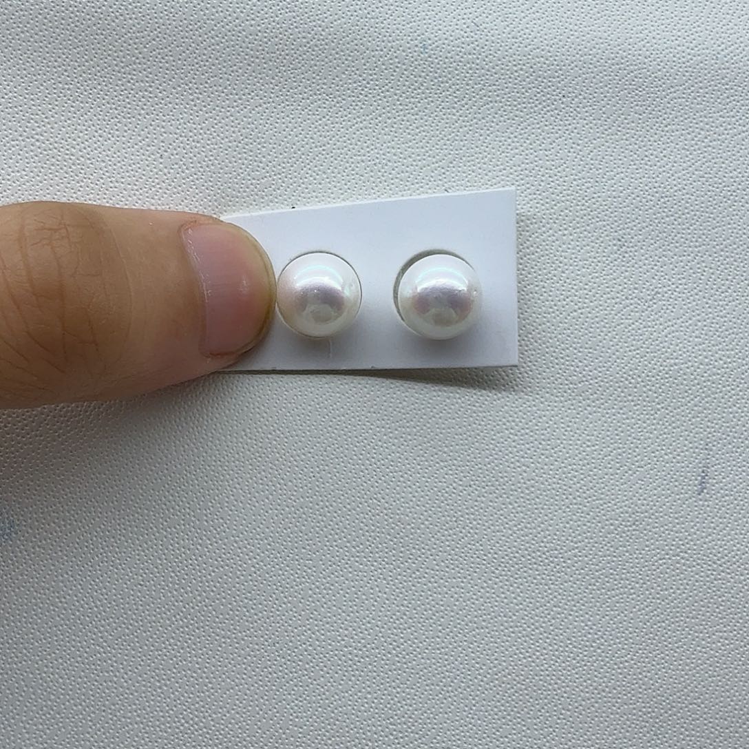 淡水珍珠未镶嵌耳饰7号 19.9得一对