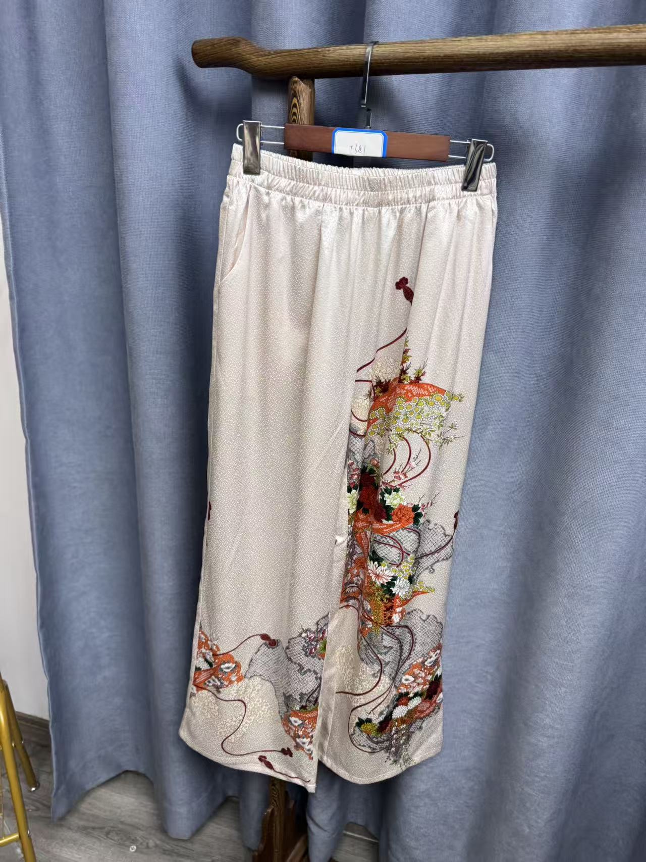 2025秋季新款时尚百搭桑蚕丝裤子女T681