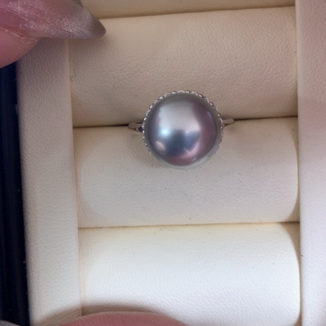 海水珍珠戒指银S925镶嵌