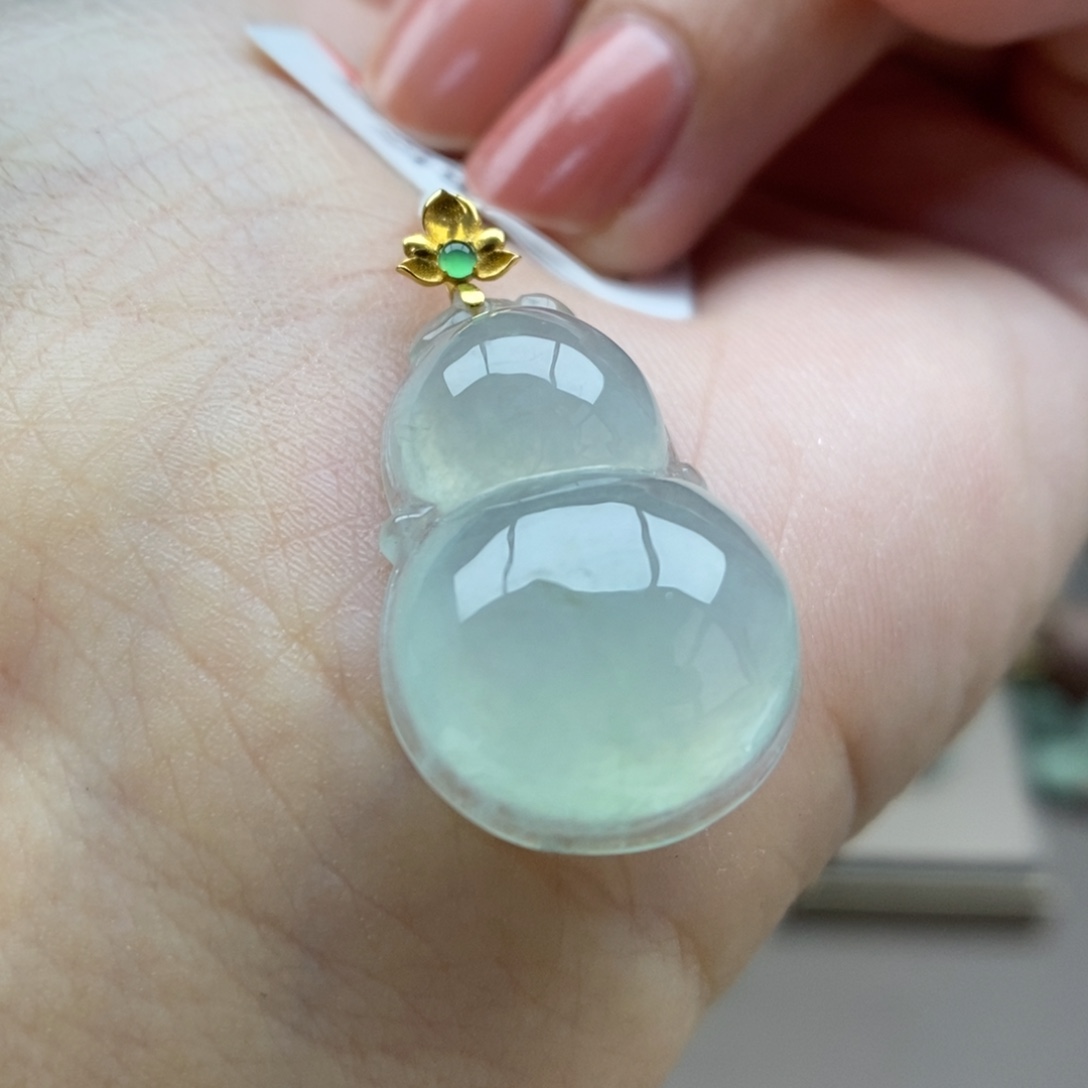 翡翠18K金镶嵌颈饰吊坠20