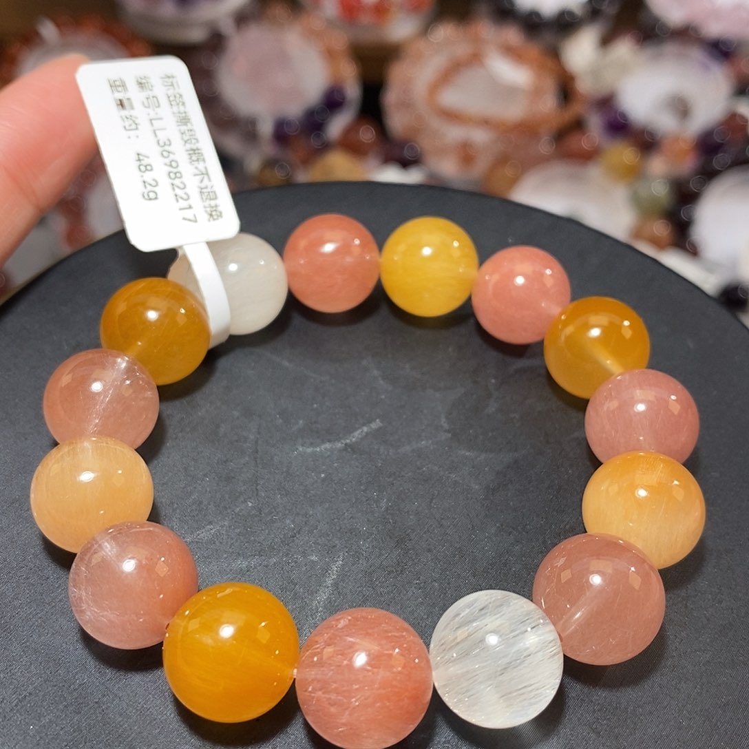 水晶未镶嵌手链F彩兔毛13.5