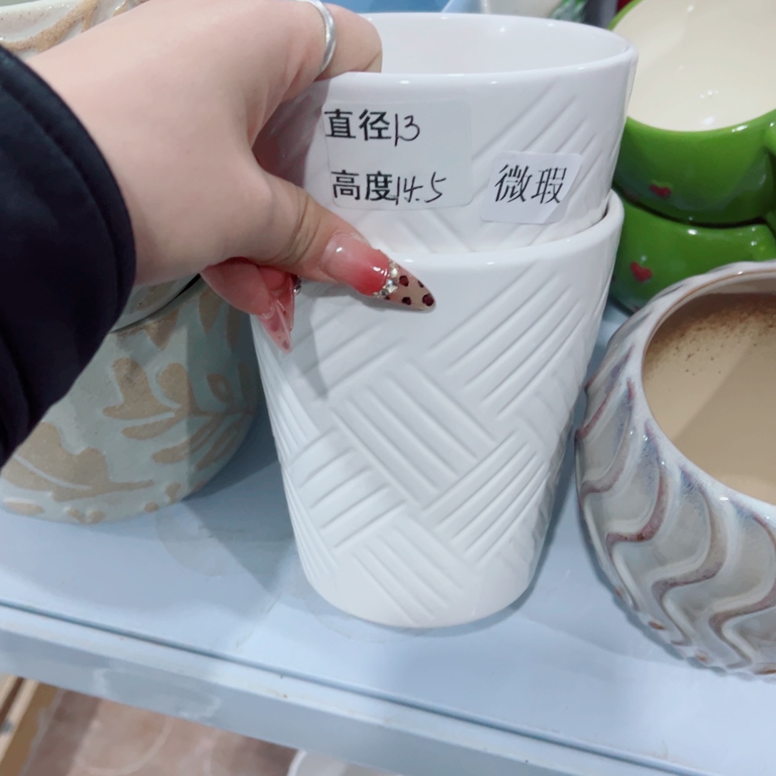 有孔，陶瓷花盆满10米包邮发货