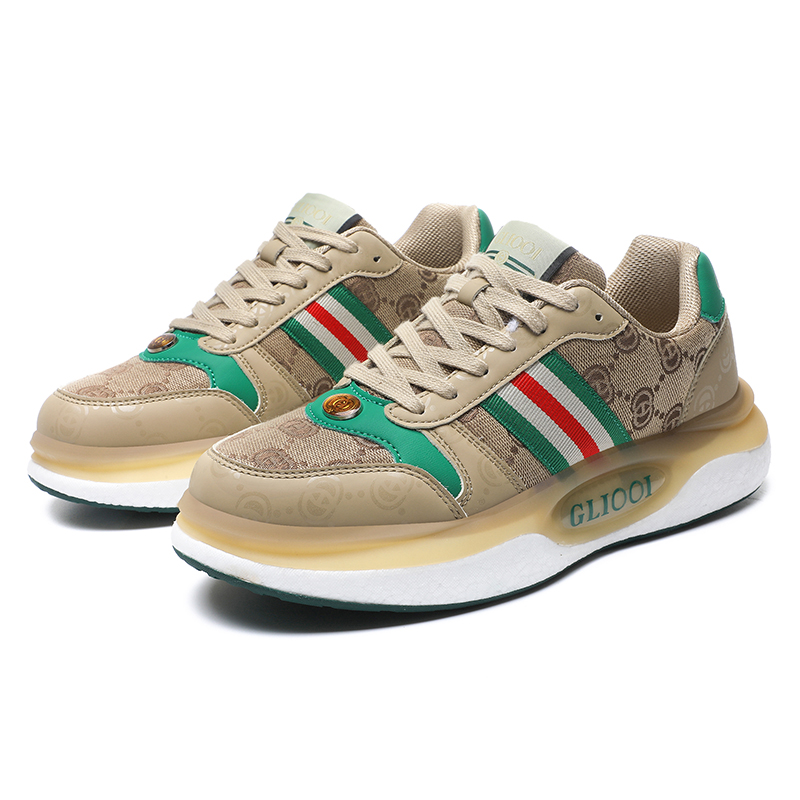 GLIOOI春夏经典复古厚底跑步潮鞋透气时尚休闲百搭男士低帮潮流鞋