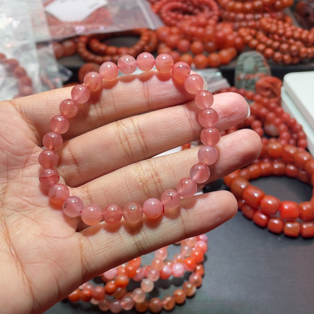 南红玛瑙手链未镶嵌