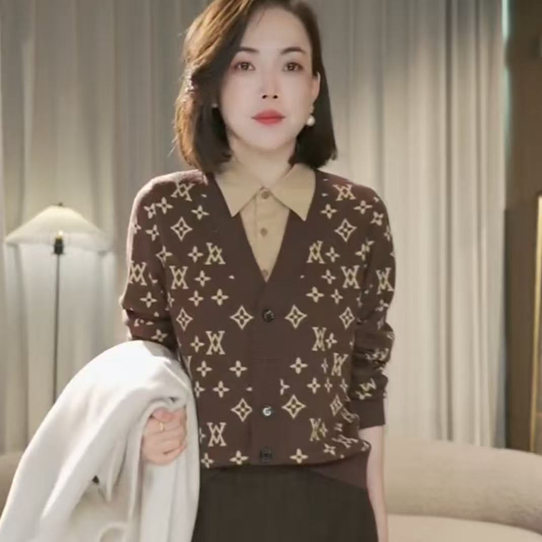 【涵舒可】提花假两件针织衫