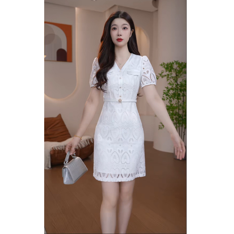 9568夏季新款女装气质优雅连衣裙收腰显瘦裙子