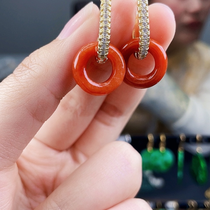 翡翠耳饰未镶嵌饰品