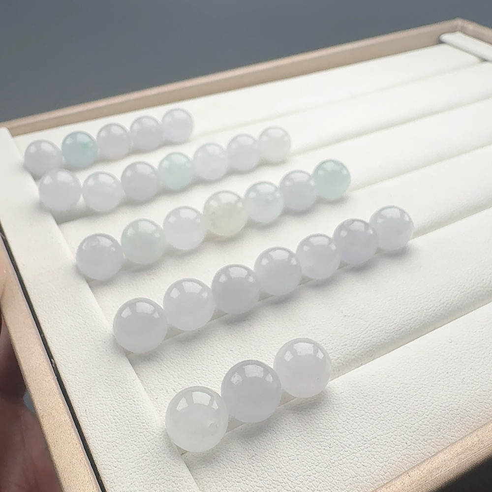 10mm左右 天然缅料A货 马卡龙单珠 多样性发货其一