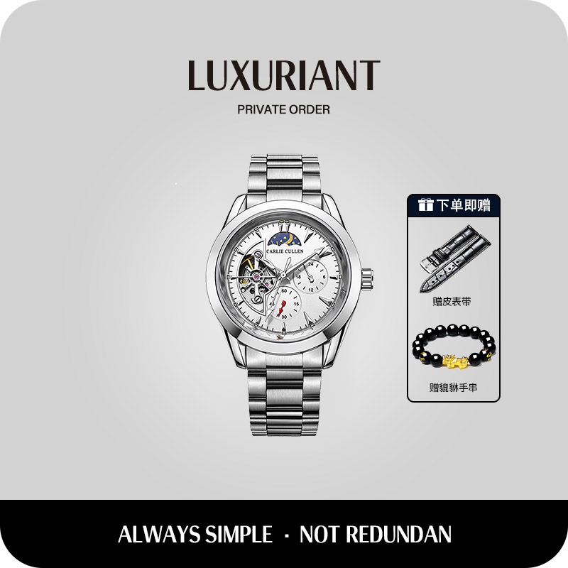 全新未使用/开拓者系列/男款全自动机械表镂空高端奢华腕表-8045