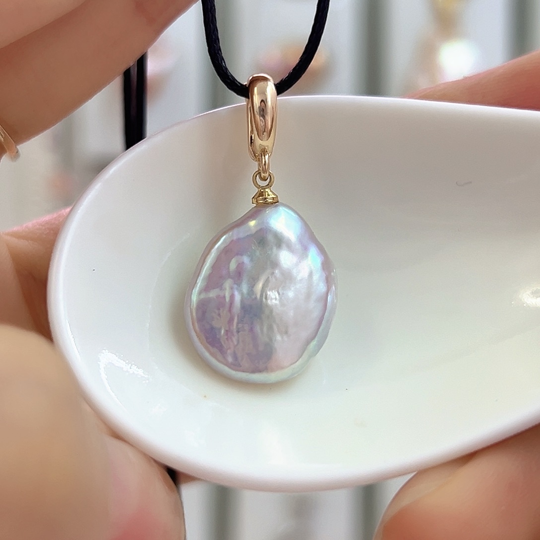 颈饰银S925镶嵌淡水珍珠