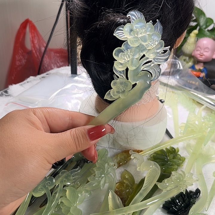 小****蛇纹石玉未镶嵌发簪