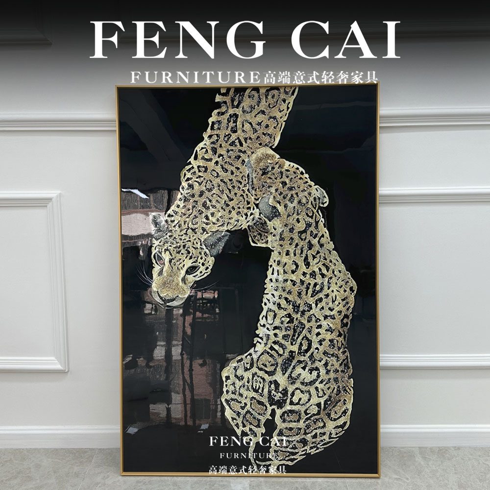 豹富轻奢镶钻玄关餐厅装饰画横幅水钻沙发墙壁客厅挂画800*1200