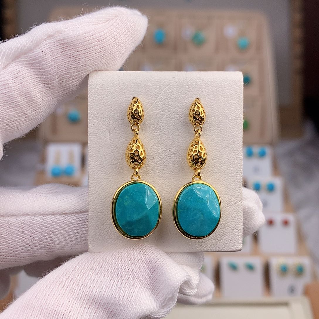 绿松石珠宝奇石银S925镶嵌