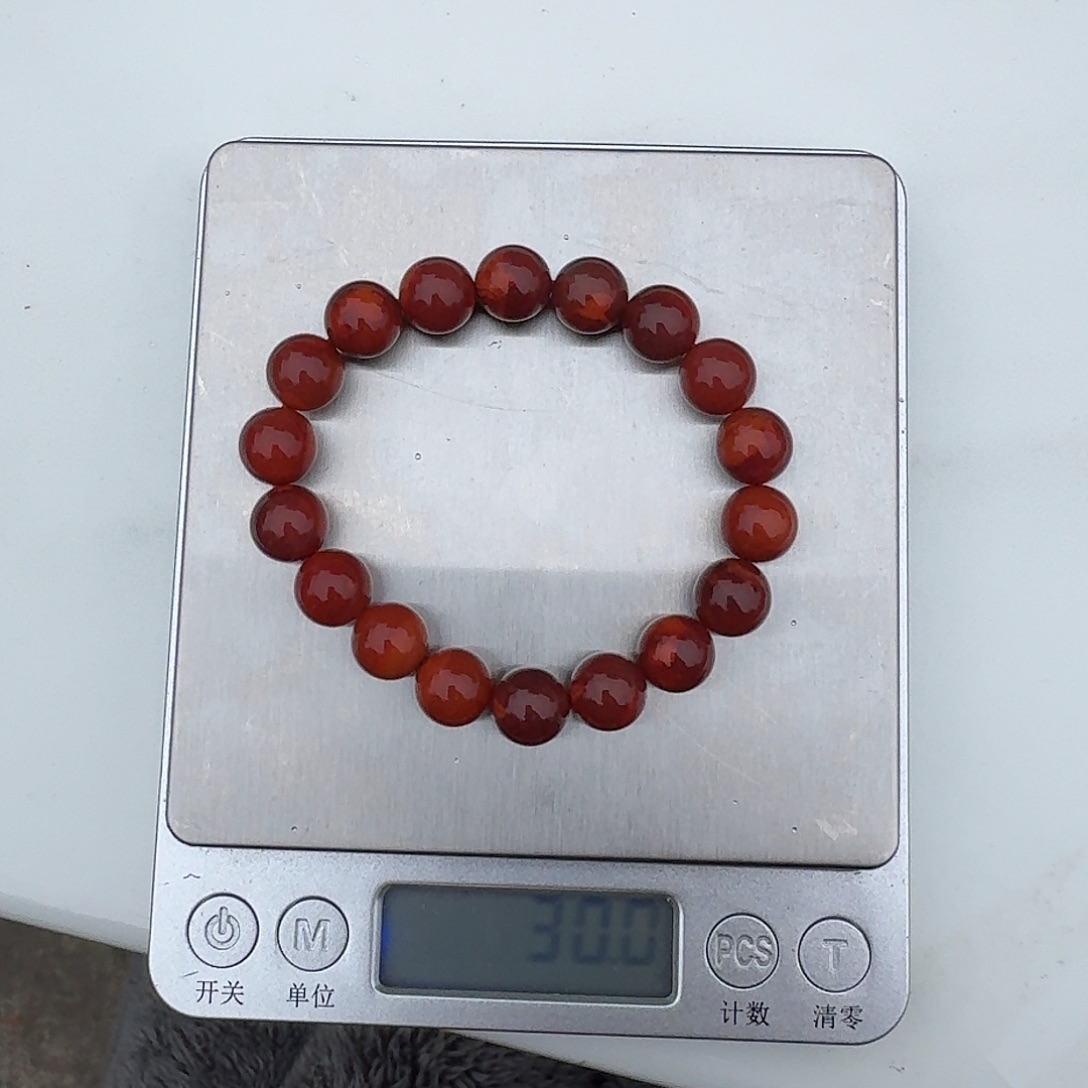 南红玛瑙手链未镶嵌熙**姨原矿南红手串10mm➕牛血红