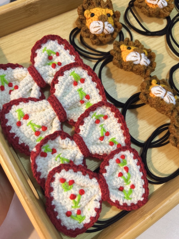 【直播间扣数字链接】扣中数字的在这里拍单，手工钩织成品 发夹发绳