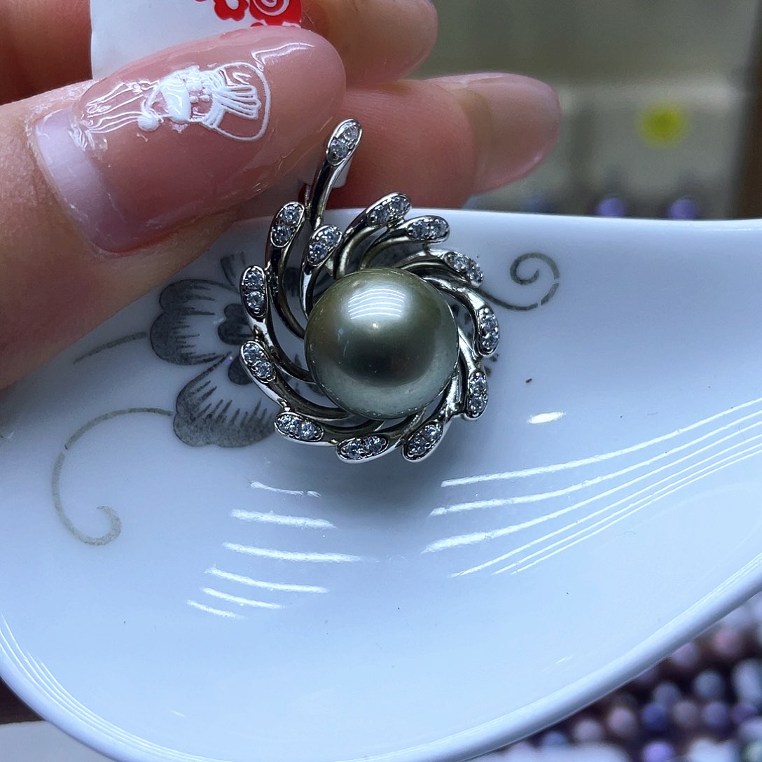 海水珍珠颈饰银S925镶嵌