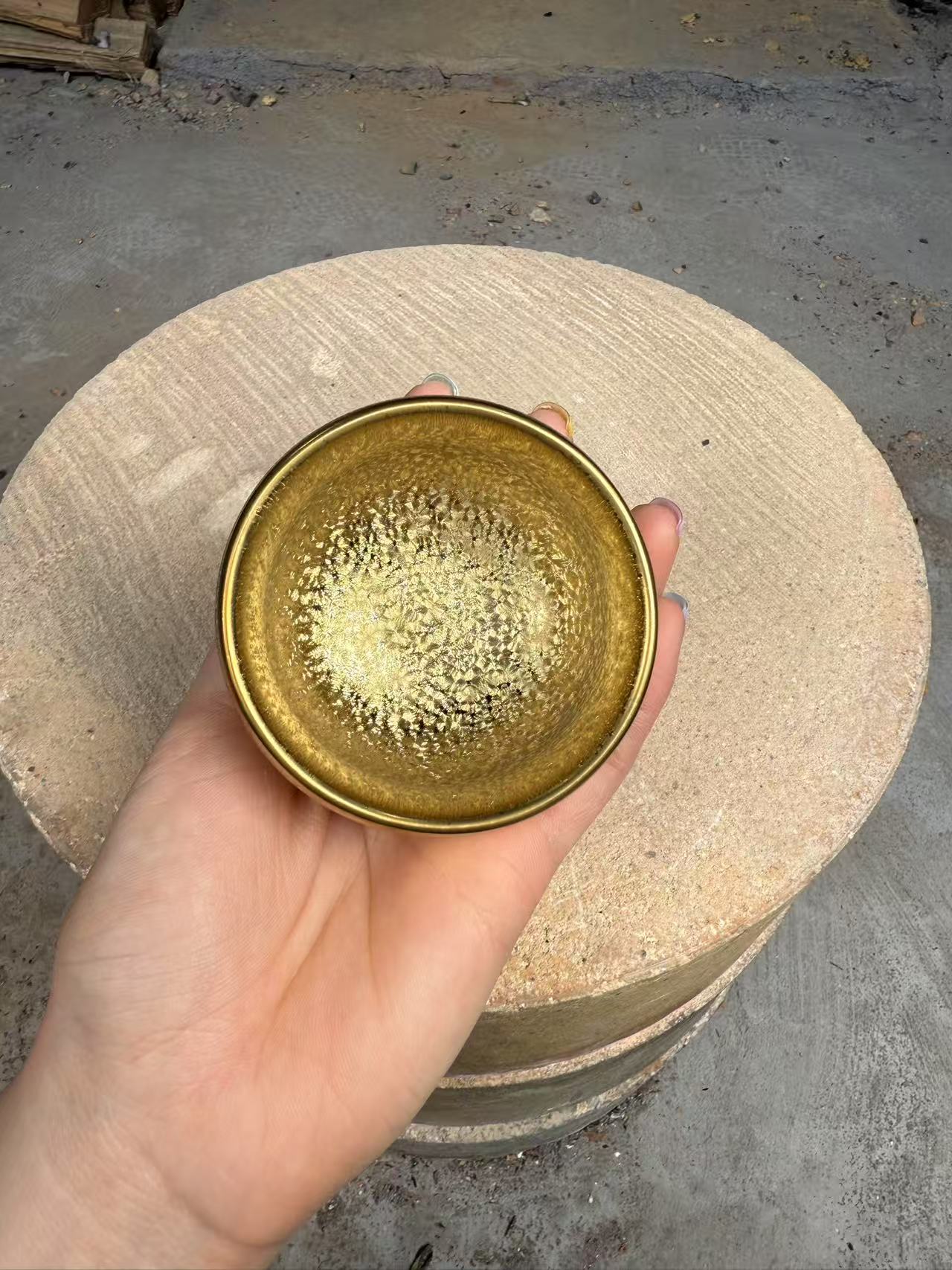 高端茶器 双面金天目 柴烧
