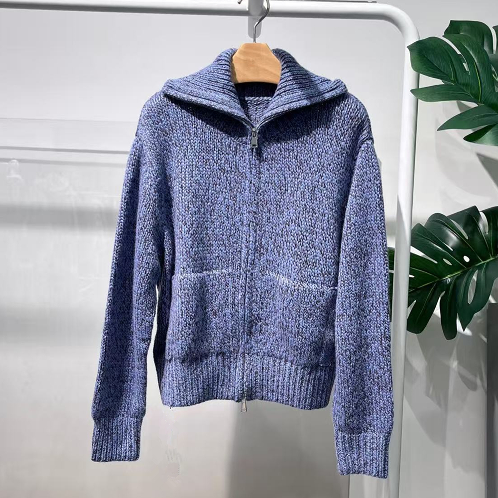 MM商场同款2025秋冬新品时尚百搭翻领针织开衫女毛衣外套3441