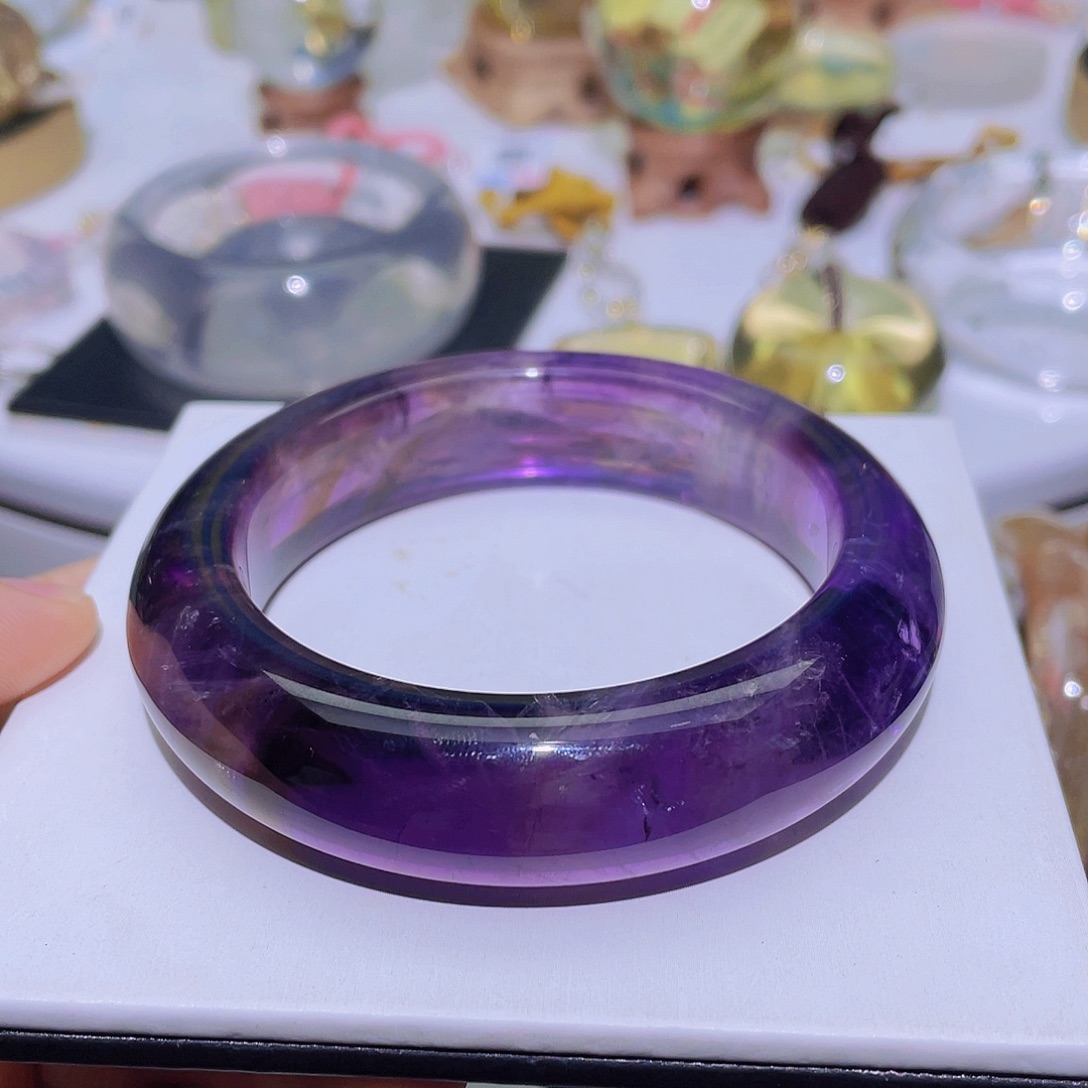 水晶手镯未镶嵌天然乌拉圭紫水晶手镯