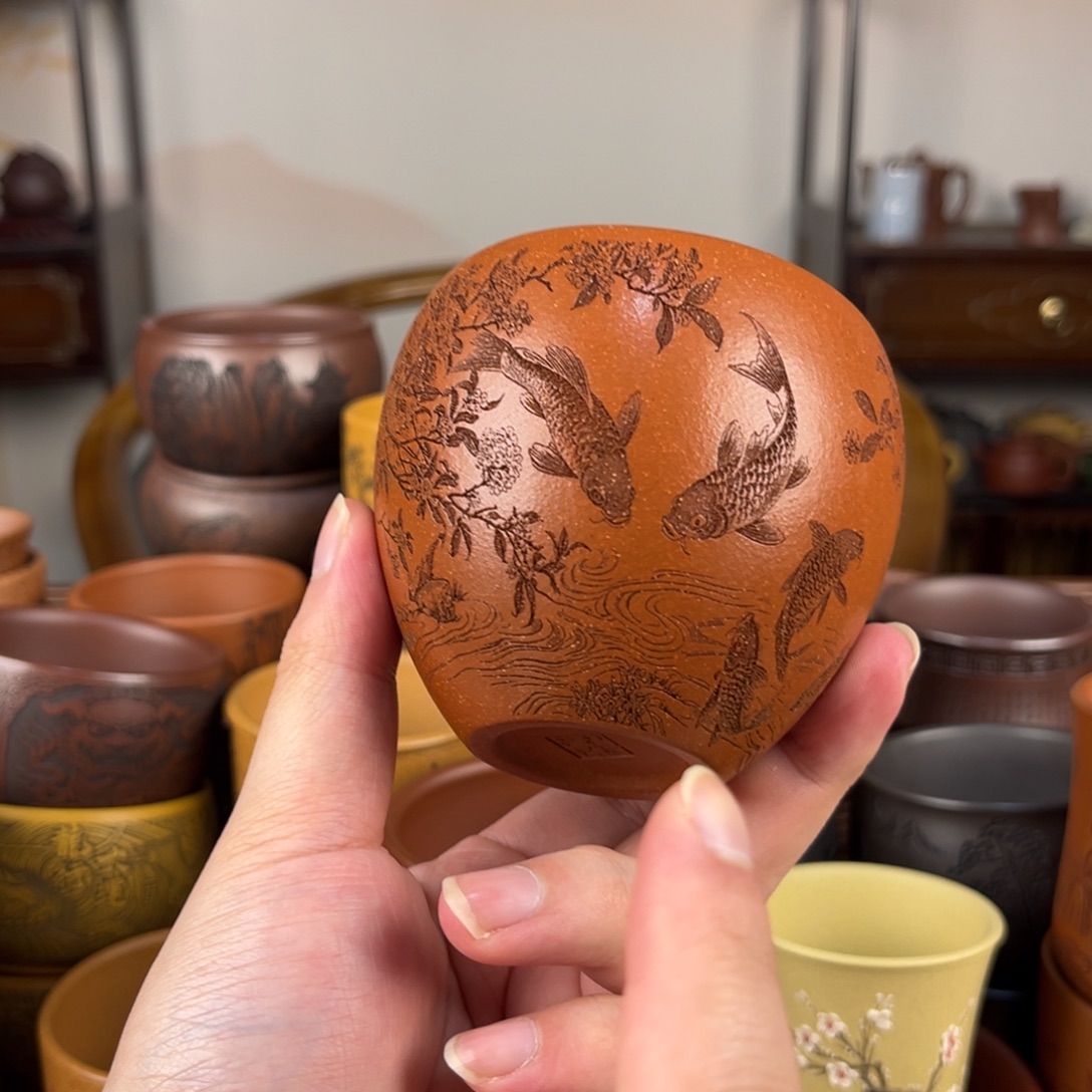 紫砂茶杯紫砂主人杯 手工制作