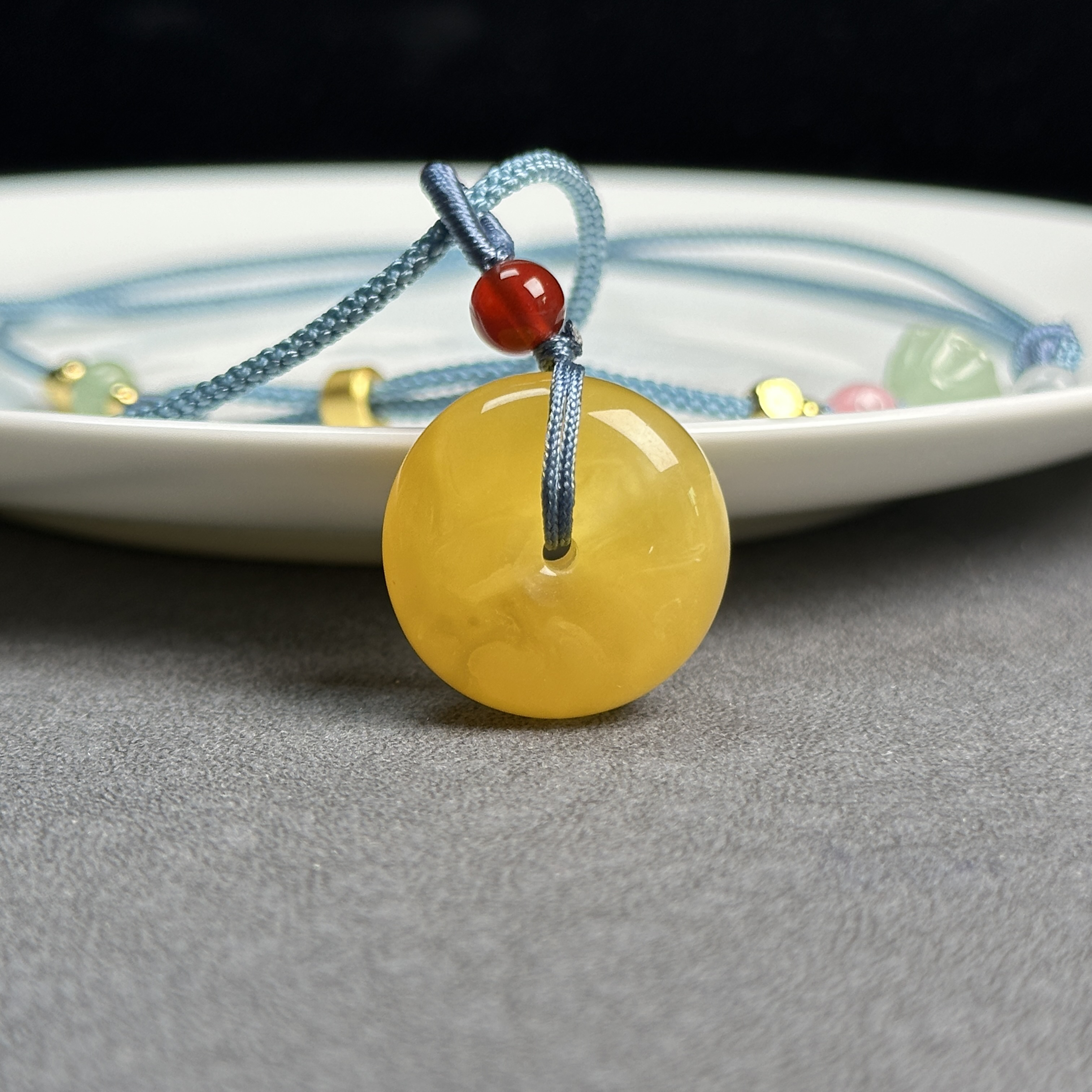 R7017天然原矿俄料蜜蜡 平安扣 22*10mm支持复检