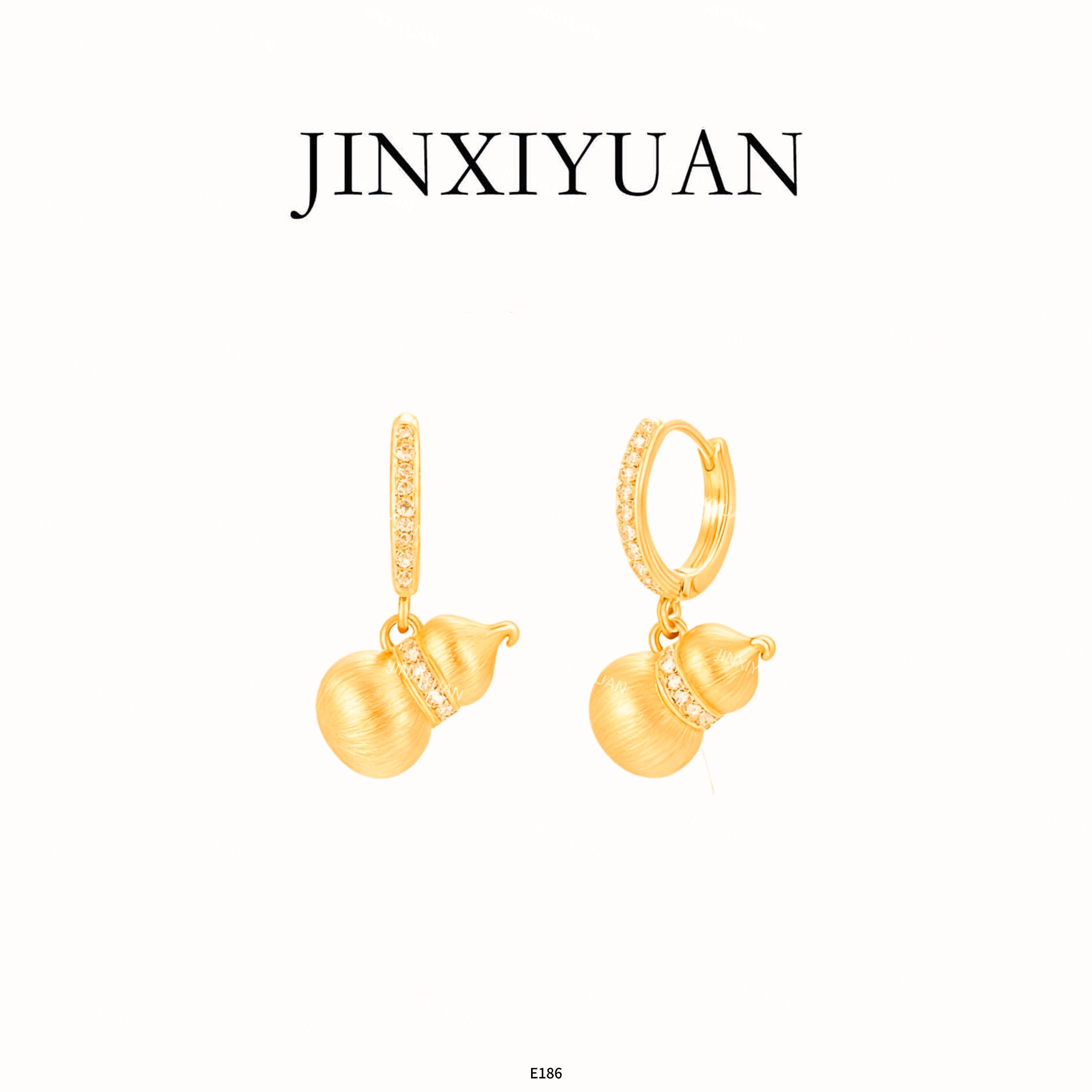 铜合金耳饰 JINXIYUAN/瑾熙媛 精致简约古法明星同款饰品耳环E186