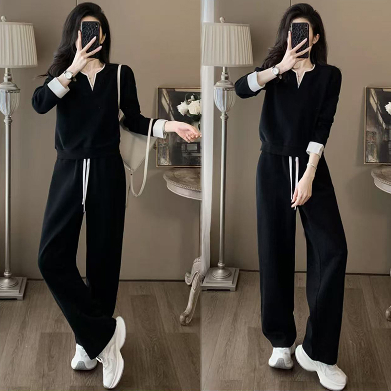女生的早春打工人穿搭时尚韩版炸街运动休闲时尚运动套装宽松减龄
