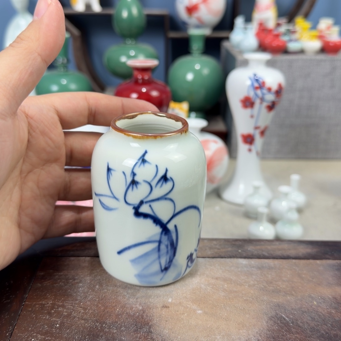 陶瓷手工小花器摆件