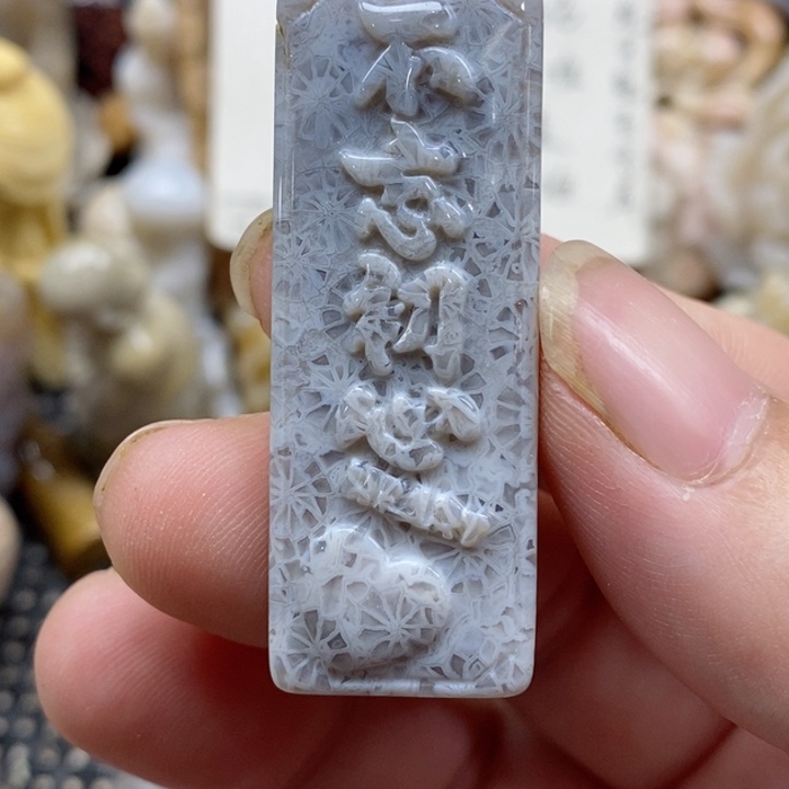 颈饰未镶嵌硅化珊瑚（珊瑚玉）