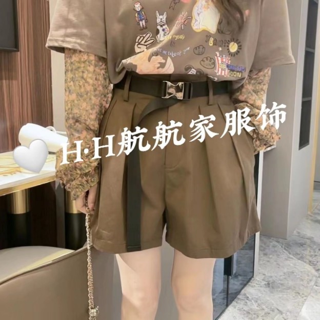 『时尚短裤S』百搭款时尚休闲气质洋气短裤7019