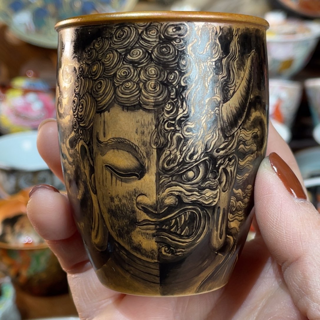 【闪购商品】一念之间杯 墨彩柴烧