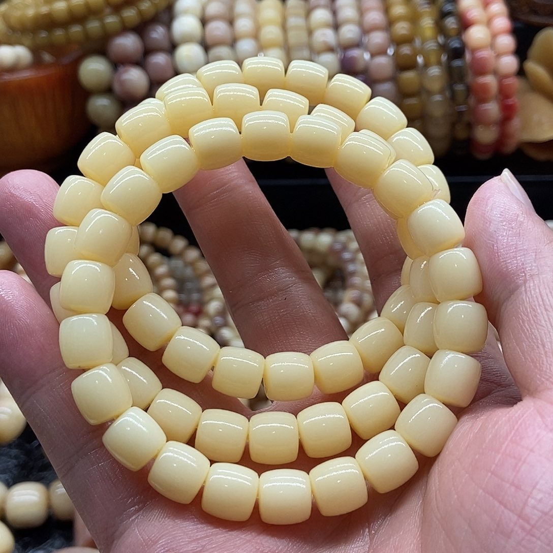 手串/手链驼骨10毫米精工直切牛骨黄透