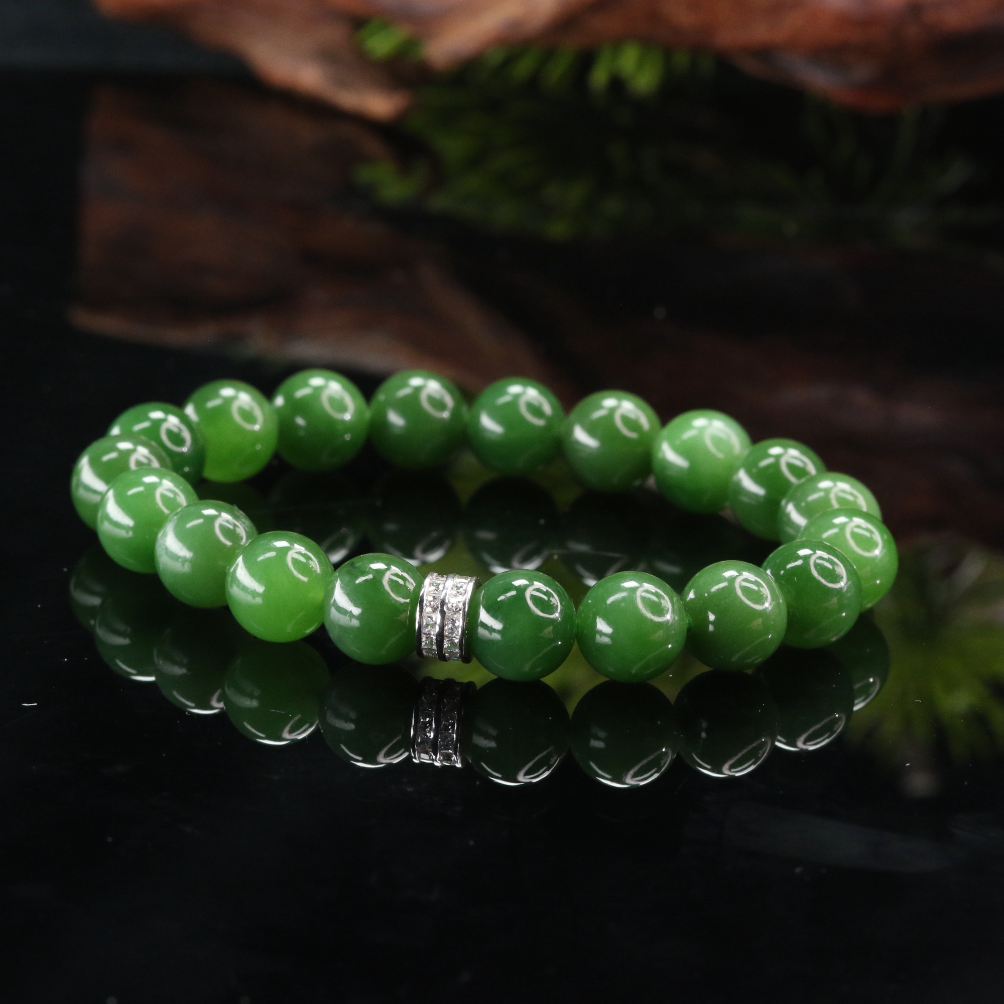 6和田玉碧玉手串/100137北京中保拍卖