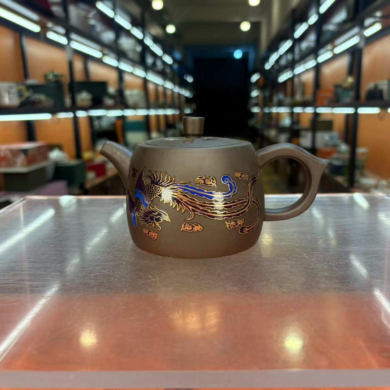 秋香茶具 紫砂景南鸿运龙凤变色壶-2686