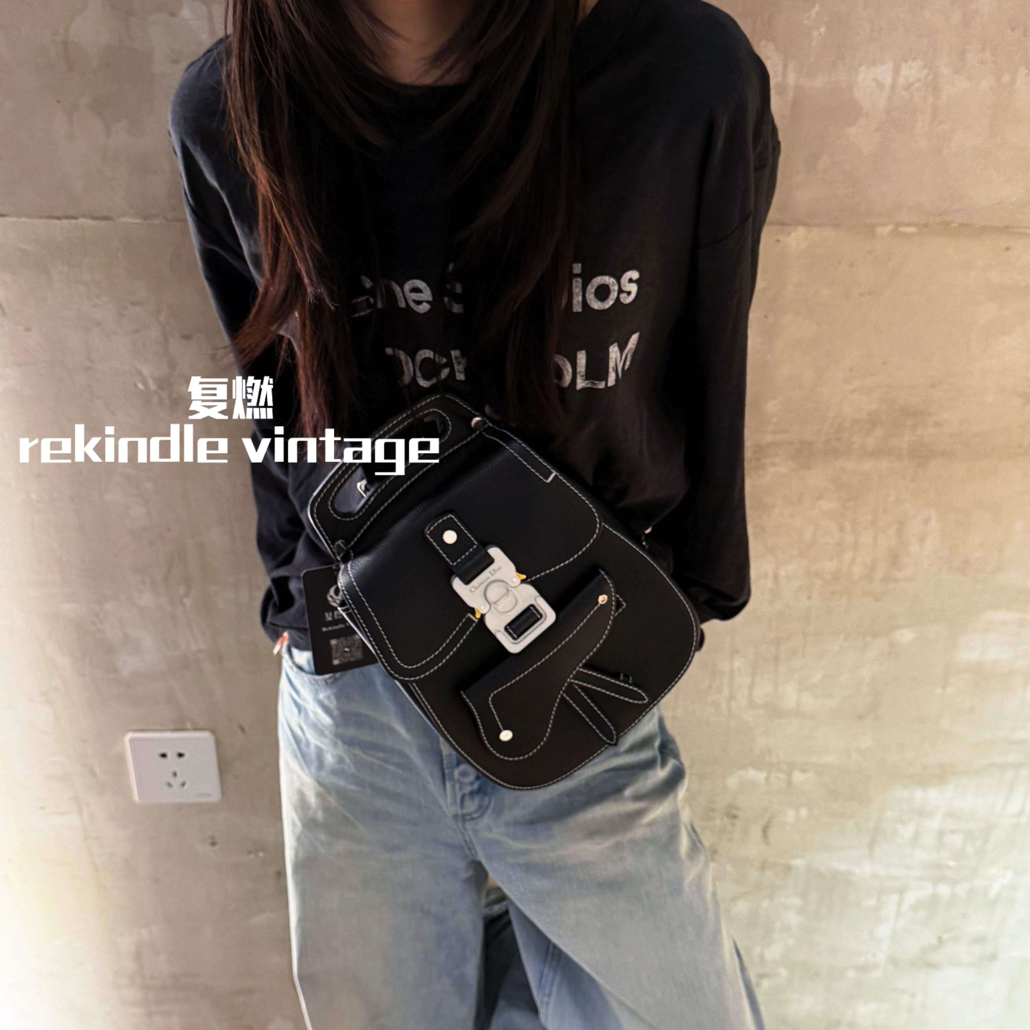99新 DIOR/迪奥 复燃精选/Gallop系列马鞍胸包