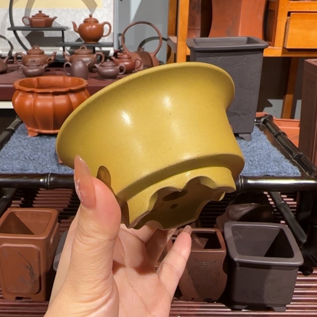 紫砂花盆口径7.5深度4