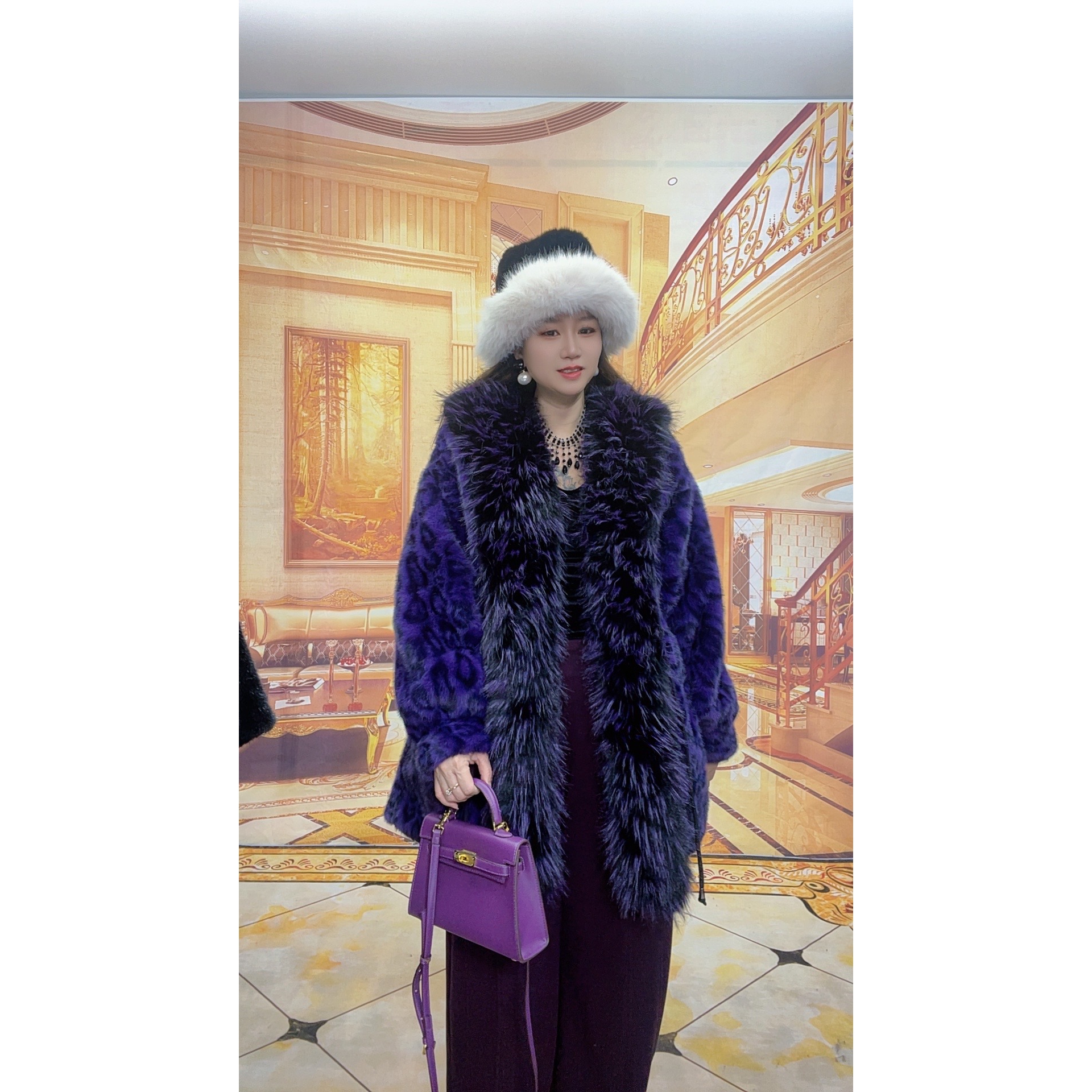 8325新款女士色洋气时尚高档冬季豹纹加厚外套