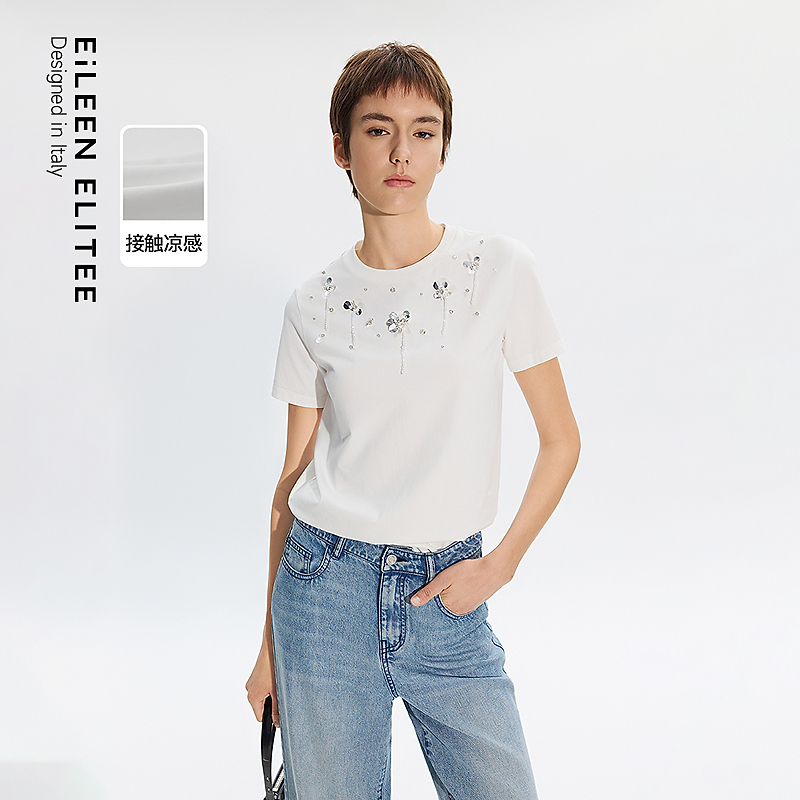 S002【赵老板】朗姿欧洲EiLEEN ELITEET恤凉感短袖女气质
