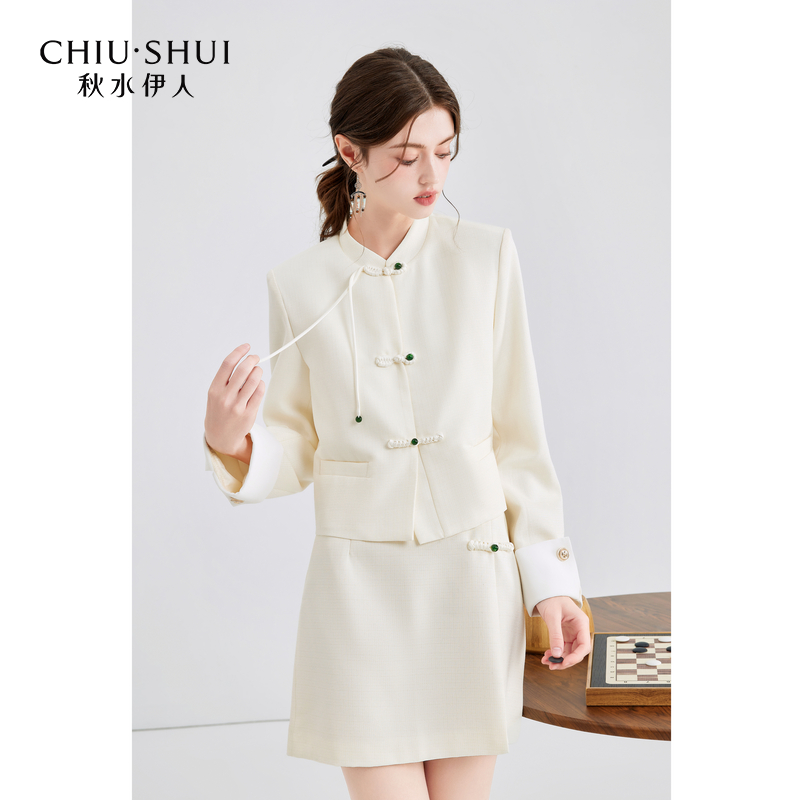 秋水伊人优雅新中式套装2024年春季新款女装国风上衣半身裙两件套