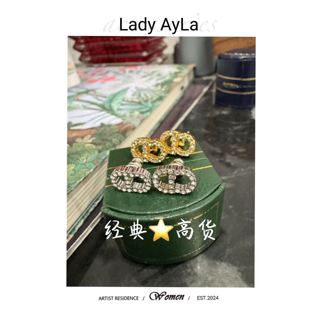 铜合金合成锆石耳饰 CD猪鼻满镶轻奢时尚耳钉精致饰品AL764